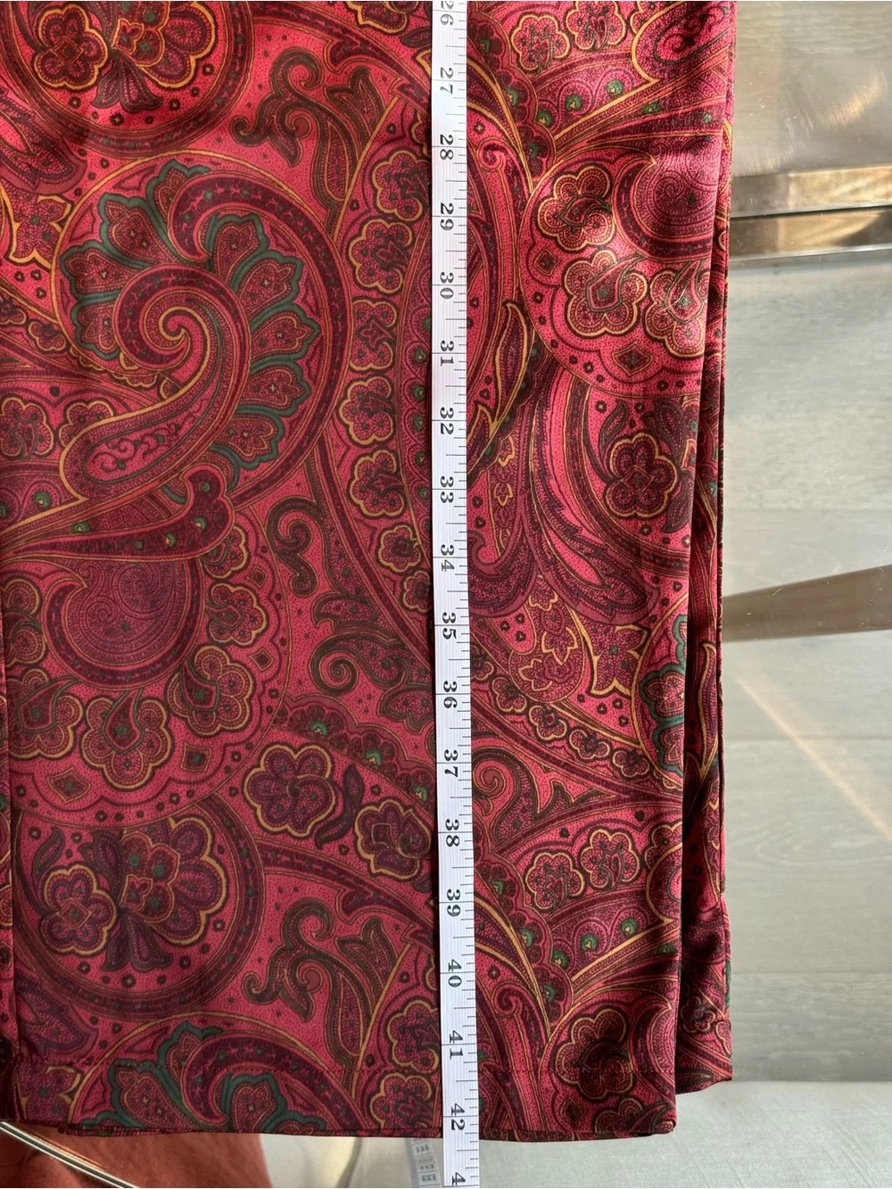 Ralph Lauren Burgundy Paisley Satin Pajama Set